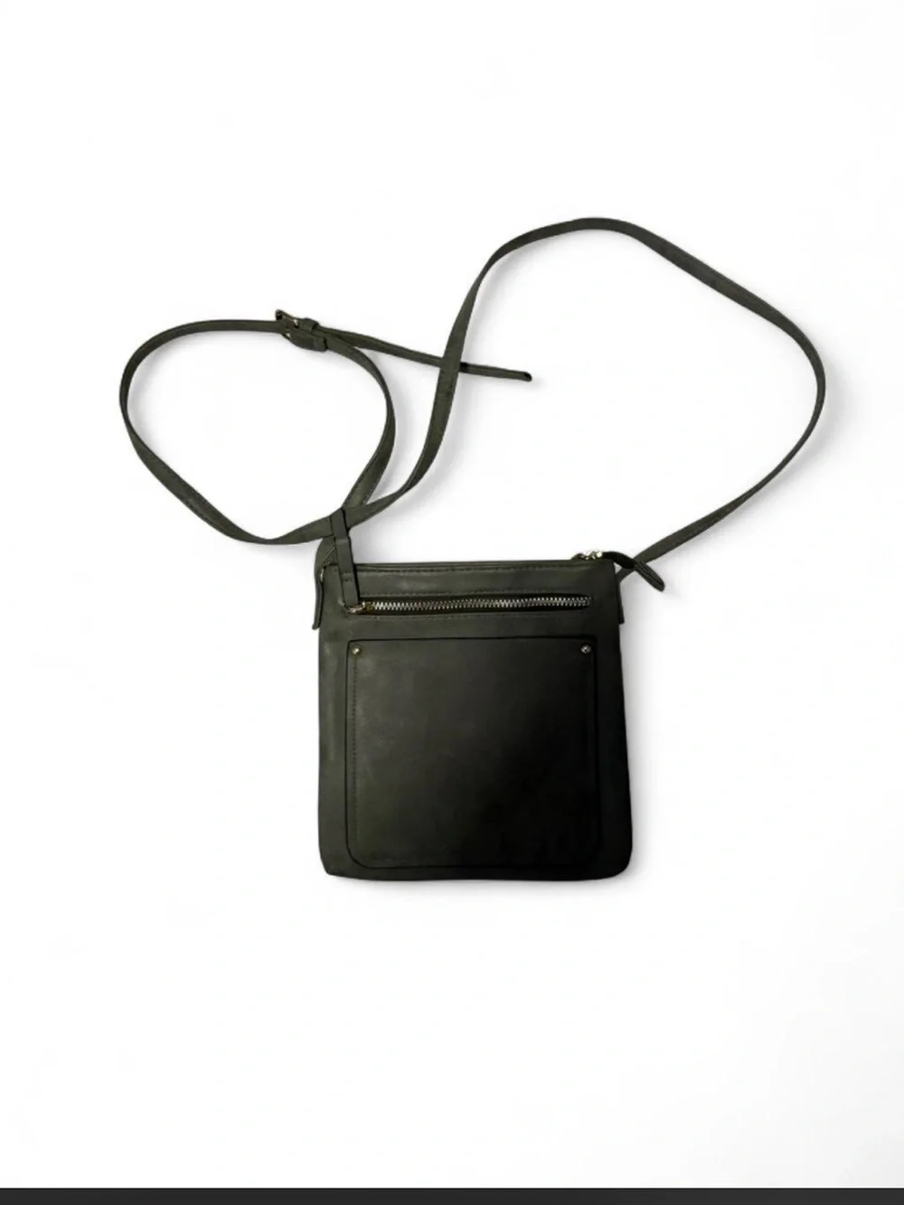 Primark Faux leather crossbody bag in dark green color